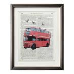マリオン マコネギー インテリア アートフレーム 壁掛け 額付き Marion McConaghie Butterfly London Bus