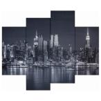 キャンバスアート Bello Canvas Art 写真 アート New York Hudson River (4枚セット) インテリア フレームレス