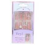  cosme смешанные товары искусственные ногти длинный квадратный тип TWEED PINKka Mio Japan нейл-арт накладные ногти 