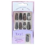  cosme смешанные товары искусственные ногти длинный квадратный тип MAGBLACKxCLEAR HEARTka Mio Japan нейл-арт накладные ногти 