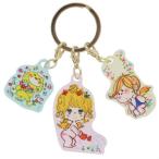 水森亜土 グッズ キーリング キャラクター 3チャームキーホルダー エンジェル