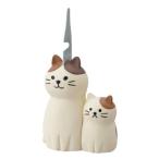 蚊取り線香ホルダー 親子蚊遣り&火消しマスコット みけねこ 猫 デコレ