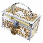  Hello Kitty Sanrio герой cosme box ключ имеется Mini vanity кейс леопардовая расцветка 