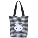 ショッピングキティ ハローキティ キャラクター 手提げかばん お出かけトート 千鳥格子 ブラック サンリオ