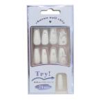  cosme смешанные товары искусственные ногти длинный квадратный тип WHITE JEWELka Mio Japan 