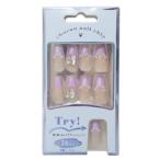  cosme смешанные товары искусственные ногти длинный квадратный тип PURPLE FRENCHka Mio Japan 