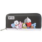 BT21 商品 レディース 長財布 キャラクター ラウンドファスナー ロングウォレット ブラック2 LINE FRIENDS プレゼント バレンタイン