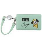 定期入れ BT21 リール付き シングル パスケース LINE FRIENDS CHIMMY 通勤 通学雑貨 ICカードケース キャラクター バレンタイン