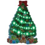 メロディ JXPM37-4 クリスマスカード 立体 CHRISTMAS グリーティングカード サンリオ 緑ツリーにクリスマス小物