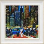 フレンチアート リサとガスパール ニューヨークの夕べ 額付きポスターM ユーパワー 39×39cm インテリア 絵本キャラクター 爆買