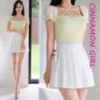 ショッピングsk2 【インナーパンツ付】【全2色】プリーツミニスカート　アイボリー ブラック　S/M【250618sk2】( nani )(250617)