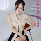 ショッピングニットタイ 【全3色】タイセットニットトップ　アイボリー　ベージュ ブラック【250630top1】( nani )(250630)