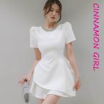 【PREMIUM】【最高級★LUXURY STYLE】【全2色】装飾ネックレスミニワンピース ホワイト ブラック S/M/L【beads-y25040302lux】( mja )(250417)