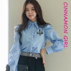 【PREMIUM】【最高級★LUXURY STYLE】【全2色】パール装飾長袖ブラウス アイボリー ブルー【lace-e091023top】( mja )(240926)