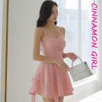 【PREMIUM】【最高級★LUXURY STYLE】【全2色】フレアミニワンピース ピンク ブラック S/M/L【min-u25072101lux】(mja)(250728)
