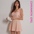 【PREMIUM】【最高級★LUXURY STYLE】【全2色】リボンフレアミニワンピース ピンク ブラック S/M/L【n865op】( vdh )(240326)