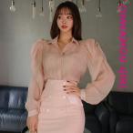 【PREMIUM】【最高級★LUXURY STYLE】【全3色】シースルーブラウス アイボリー ピンク ブラック【roni-t4219top】( vdh )(240222)