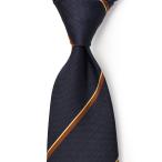 ショッピングネクタイ FRANCO BASSI【フランコバッシ】ネクタイ B139-N 2 シルク ストライプ ネイビー ブラウン