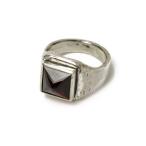 Henson【ヘンソン】 リング SMALL SQUARE RING SILVER（シルバー×レッド）