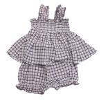  распродажа [50%OFF] baby одежда * нижнее белье " Ocean &amp; ground " проверка автомобиль - кольцо Cami туника костюм лаванда (LV)