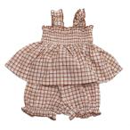  распродажа [50%OFF] baby одежда * нижнее белье " Ocean &amp; ground " проверка автомобиль - кольцо Cami туника костюм Brown (BR)