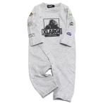  baby одежда * нижнее белье " XLarge Kids " рукав Logo нашивка способ принт OG длинный рукав комбинезон TOP* серый (85)
