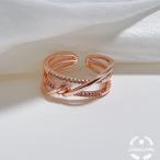Yahoo! Yahoo!ショッピング(ヤフー ショッピング)ピンクゴールド ダブルライン 結び目 リング 指輪 オープンリング free  細め 重ね付け 普段使い ギフト 繊細 20代 30代 40代