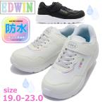 ショッピング防水 スニーカー キッズ ジュニア スニーカーEDWIN エドウィン 防水 ガールズ ローカット かわいい おしゃれ 紐なし 軽量 カラフル マジックテープ ベルクロ 通学 No.3677