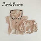 くすみカラー ２点セット セーラー トップス ボトムス ズボン 半袖 男の子 女の子 夏服 春 秋 子供 赤ちゃん ベビー 60 70 80 90