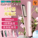 ショッピングヘアアイロン ヘアアイロン ミニ ストレートアイロン USB充電式 アイロン 大容量 コードレス 携帯便利 2way カール ストレート 4段階調節 かわいい 旅行用