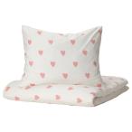IKEA Ikea .. чехол на футон & подушка покрытие Heart узор белый / розовый одиночный 150x200/50x60cm m80623603 BARNDROM балка n draw m