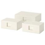 ショッピングikea IKEA イケア レゴボックス ふた付き 3点セット ホワイト LEGO コラボ x80453403 BYGGLEK ビッグレク