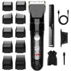 バリカン【2025新登場 USB充電式】ヘアカッター メンズ 電動ばりかん 散髪用 自動研磨 プロ仕様 0.8-26mm対応 LEDディスプレイ 2段
