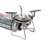 キャプテンスタッグ(CAPTAIN STAG) シングルバーナー カセットガスバーナーコンロ CB缶 圧電点火装置付 収納ケース付 シルバー トレッカ