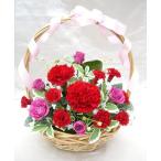 プリザーブドフラワー 送料無料 お祝い 誕生日 枯れない花 バラ カーネーション 情熱 バスケット かご カゴ プレゼント インテリア 造花 ギフト