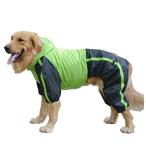 Isdy 犬用 レインコート ドッグウェア カッパ 散歩 雨用 ペット 小型犬 中型犬 大型犬 (前（胸）開き, 緑黒・XL) 緑黒・XL