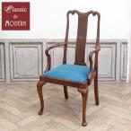  Англия античный мебель arm стул стул -1 человек для один местный . сиденье обивка изменение settled 1920 годы красное дерево Vintage Британия antique80670a