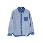 ショッピングINDIVIDUALIZED INDIVIDUALIZED SHIRTS インディビジュアライズドシャツ 長袖ボタンダウンシャツ デニムシャツ  インディゴ グレー 16.5 メンズ 中古【中古】20009568