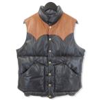 RAINBOW COUNTRY レインボーカントリー レザー ダウンベスト CALIFORNIA MFG.CO ホースハイド カウハイド 黒 ブラック L  20017609