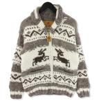 Canadian Sweater カナディアンセーター ハンドニット ショールカラー カウチンセーター ウール トナカイ グレー 40  20018240