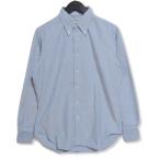 ショッピングINDIVIDUALIZED INDIVIDUALIZED SHIRTS インディビジュアライズドシャツ 長袖ボタンダウンシャツ スリムフィット  ブルー 青 33 メンズ  中古 27003023