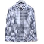 INDIVIDUALIZED SHIRTS インディビジュアライズドシャツ 長袖チェックシャツ ボタンダウン  ネイビー 紺 16  27100578