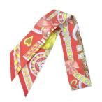 未使用 HERMES エルメス ツイリー スカーフ HARNAIS DE COEUR 064090S 10 シルク レディース グルナディーヌ   30013018