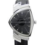 HAMILTON ハミルトン ベンチュラ ダイヤモンド H244610 クオーツ メンズ レザー Ventura Daiamond 0.305ct ブラック 黒  30013396