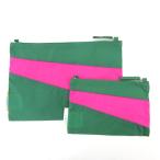  прекрасный товар SUSAN BIJL Susan bell сумка The New Pouch S/M 2 позиций комплект "губа" Stop зеленый / розовый 40010262