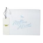  прекрасный товар MAISON KITSUNE mezzo n лисица сумка JU05335LC0033 Flat Zip клатч кожа белый 61005004