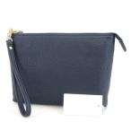Yahoo! Yahoo!ショッピング(ヤフー ショッピング)未使用 StitchandSew スティッチアンドソー レザージップポーチ PH101 クラッチバッグ 本革 日本製 レディース ネイビー 紺   65002527