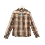 Yahoo! Yahoo!ショッピング(ヤフー ショッピング)THE FLAT HEAD フラットヘッド チェック ネルシャツ 38 長袖 グレー オレンジ  【中古】70002264