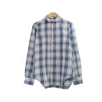 ショッピングINDIVIDUALIZED INDIVIDUALIZED SHIRTS インディビジュアライズドシャツ 長袖ワークシャツ チェック 青 白 14.5  【中古】70005067
