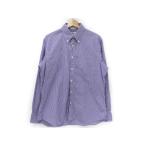 ショッピングINDIVIDUALIZED INDIVIDUALIZED SHIRTS インディビジュアライズドシャツ 長袖ボタンダウンシャツ チェック 白 紫 16  メンズ 中古【中古】70005529